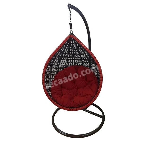 Zecado Scarlet Garden & outdoor swing chair in Black & Red with Red cushion - Red