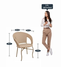 Zecado Sheryl 4 seater Patio Coffee Table Set In Fawn Corduroy Finish - Fawn