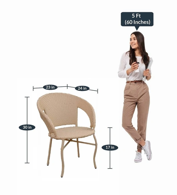Zecado Sheryl 4 seater Patio Coffee Table Set In Fawn Corduroy Finish - Fawn