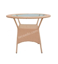 Zecado Sheryl 4 seater Patio Coffee Table Set In Fawn Corduroy Finish - Fawn