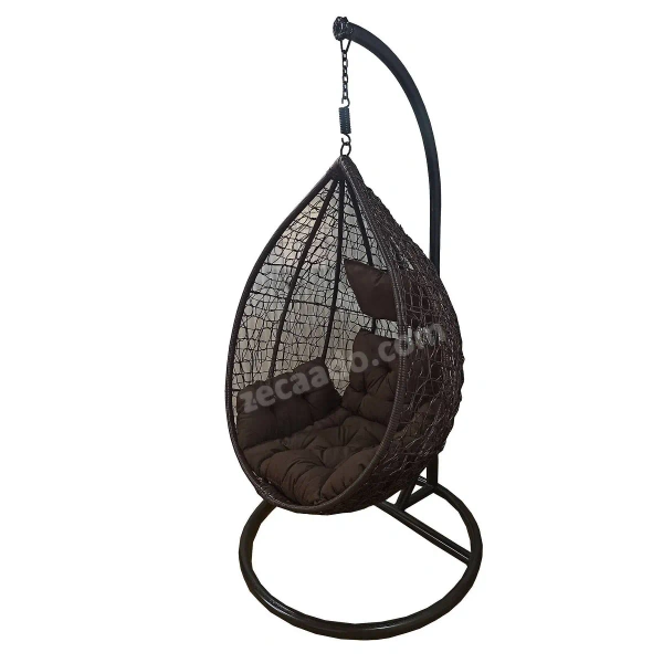 Zecado Spider Swing Chair for Garden & Outdoor in Brown with Brown Sofa Cushion - Brown