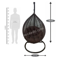 Zecado Spider Swing Chair for Garden & Outdoor in Brown with Brown Cushion - Black