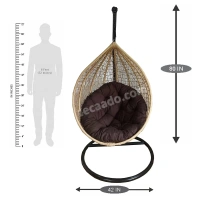 Zecado Spider Swing Chair for Garden & Outdoor in Fawn with Brown Cushion - Brown