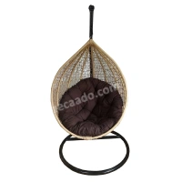 Zecado Spider Swing Chair for Garden & Outdoor in Fawn with Brown Cushion - Brown