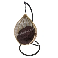 Zecado Spider Swing Chair for Garden & Outdoor in Fawn with Brown Cushion - Brown
