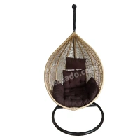 Zecado Spider Swing Chair for Garden & Outdoor in Fawn with Brown Sofa Cushion - Camel