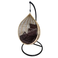 Zecado Spider Swing Chair for Garden & Outdoor in Fawn with Brown Sofa Cushion - Camel