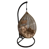 Zecado Spider Swing Chair for Garden & Outdoor in Fawn with Fawn Sofa Cushion - Camel