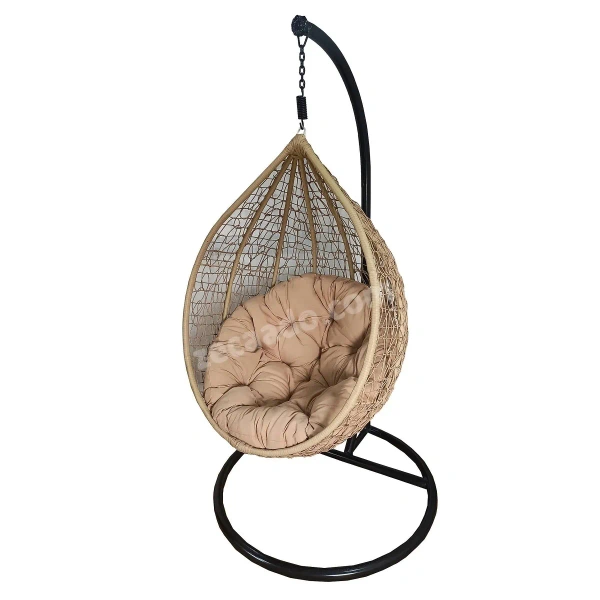 Zecado Spider Swing Chair for Garden & Outdoor in Fawn with Fawn Cushion - Camel