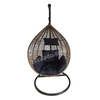 Zecado Spider Swing Chair for Garden & Outdoor in Gold with Black Sofa Cushion - Black