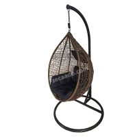 Zecado Spider Swing Chair for Garden & Outdoor in Gold with Black Sofa Cushion - Black