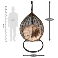 Zecado Spider Swing Chair for Garden & Outdoor in Gold with Fawn Cushion - Black