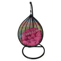 Zecado Spider swing chair for Garden & Outdoor in Mix & Black Color with Pink Cushion - Multi Color