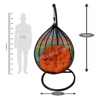 Zecado Spider swing chair for Garden & Outdoor in Mix & Black with Orange Cushion - Multi Color