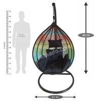 Zecado Spider swing chair for Garden & Outdoor in Mix Colors with Black Sofa Cushion - Multi Color