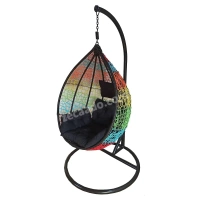 Zecado Spider swing chair for Garden & Outdoor in Mix Colors with Black Sofa Cushion - Multi Color