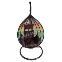 Zecado Spider Swing Chair for Garden & Outdoor in Mix Colors with Brown Sofa Cushion - Multi Color