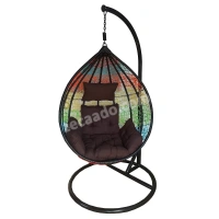 Zecado Spider Swing Chair for Garden & Outdoor in Mix Colors with Brown Sofa Cushion - Multi Color
