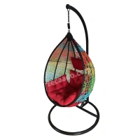 Zecado Spider swing chair for Garden & Outdoor in Mix Colors with Red Sofa Cushion - Multi Color