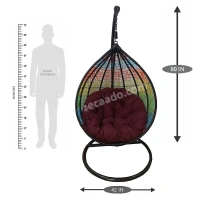 Zecado Spider Swing Chair for Garden & Outdoor in Mix Colors with Maroon Cushion - Multi Color