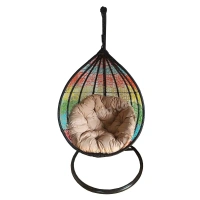 Zecado Spider Swing Chair for Garden & Outdoor in Mix Colors with Fawn Cushion - Multi Color