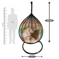 Zecado Spider Swing Chair for Garden & Outdoor in Mix Colors with Fawn Cushion - Multi Color