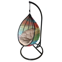 Zecado Spider Swing Chair for Garden & Outdoor in Mix Colors with Fawn Cushion - Multi Color