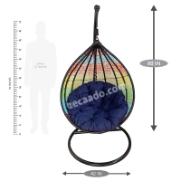 Zecado Spider Swing Chair for Garden & Outdoor in Mix Colors with Blue Cushion - Multi Color