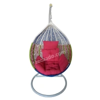 Zecado Spider swing chair for Garden & Outdoor in Mix Colors with Pink Sofa Cushion - Multi Color