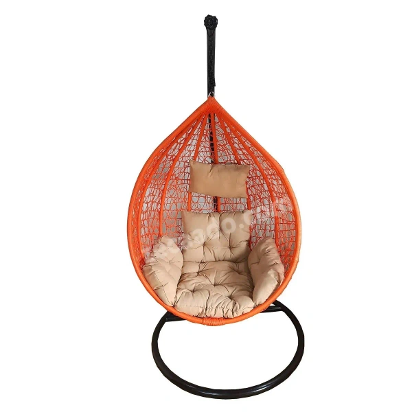 Zecado Spider swing chair for Garden & Outdoor in Orange with Fawn Sofa Cushion - Orange