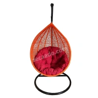 Zecado Spider swing chair for Garden & Outdoor in Orange with Red Cushion - Orange Red