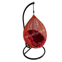 Zecado Spider swing chair for Garden & Outdoor in Orange with Red Cushion - Orange Red