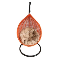 Zecado Spider Swing Chair for Garden & Outdoor in Orange with Fawn Cushion - Camel