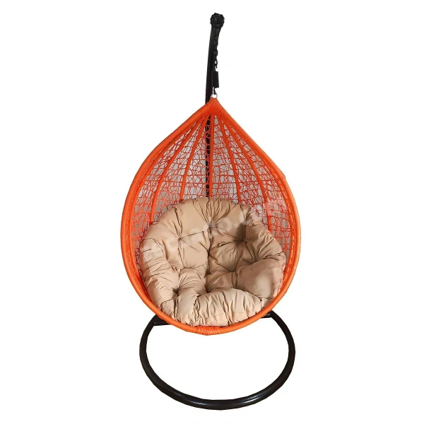 Zecado Spider Swing Chair for Garden & Outdoor in Orange with Fawn Cushion - Orange