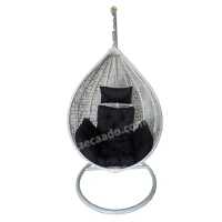 Zecado Spider Swing Chair for garden & outdoor in White with Black Sofa Cushion - White