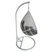 Zecado Spider Swing Chair for garden & outdoor in White with Black Sofa Cushion - White