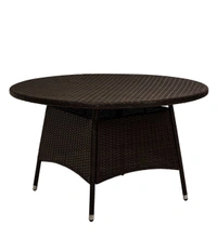 Zecado Texas 4 Seater Outdoor Dining Set in Brown Couduroy Finish with Off-White Cushions - Brown
