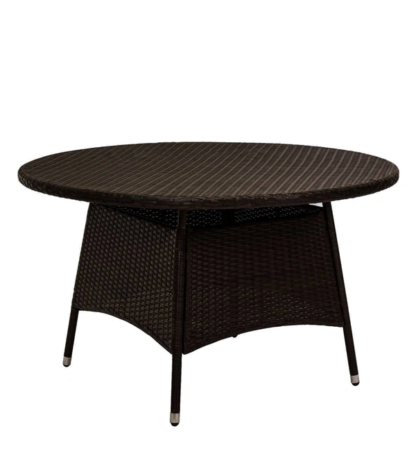 Zecado Texas 4 Seater Outdoor Dining Set in Brown Couduroy Finish with Off-White Cushions - Brown