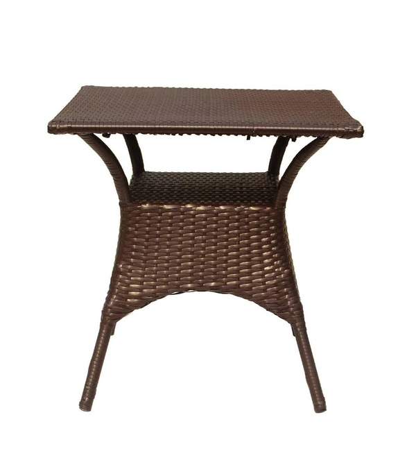 Zecado Tom 4 seater Patio Coffee Table Set In Brown Corduroy Finish - Brown
