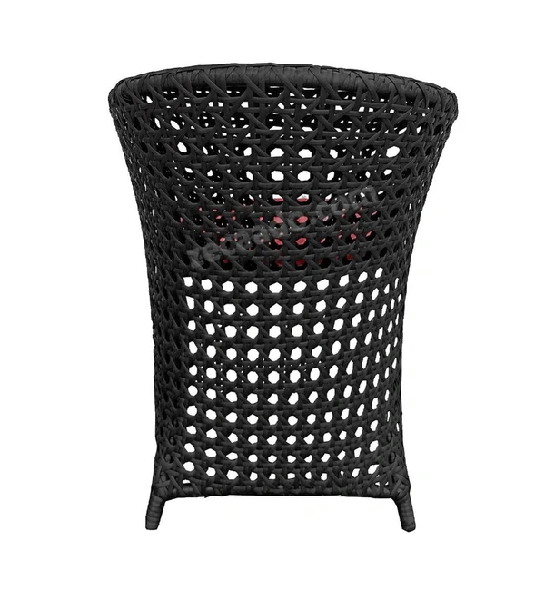 Zecado Zeus 4 Seater Patio Coffee Table Set in Black Corduroy Finish with Red Cushion - Black, Red
