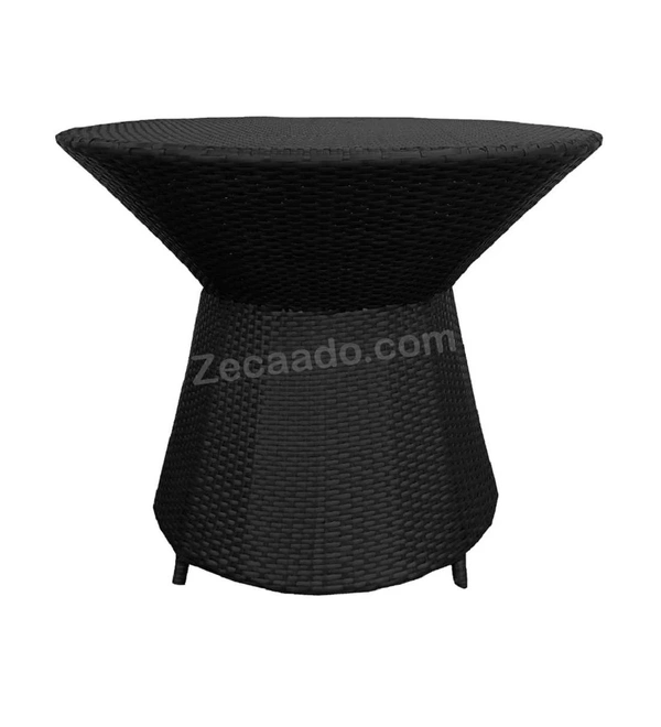 Zecado Zeus 4 Seater Patio Coffee Table Set in Black Corduroy Finish with Red Cushion - Black, Red