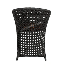 Zecado Zeus 2 Seater Patio Coffee Table Set in Black Corduroy Finish with Orange Cushion - Black, Orange