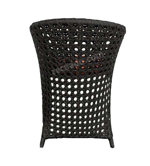 Zecado Zeus 2 Seater Patio Coffee Table Set in Black Corduroy Finish with Orange Cushion - Black, Orange