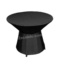 Zecado Zeus 2 Seater Patio Coffee Table Set in Black Corduroy Finish with Yellow Cushion - Black, Yellow