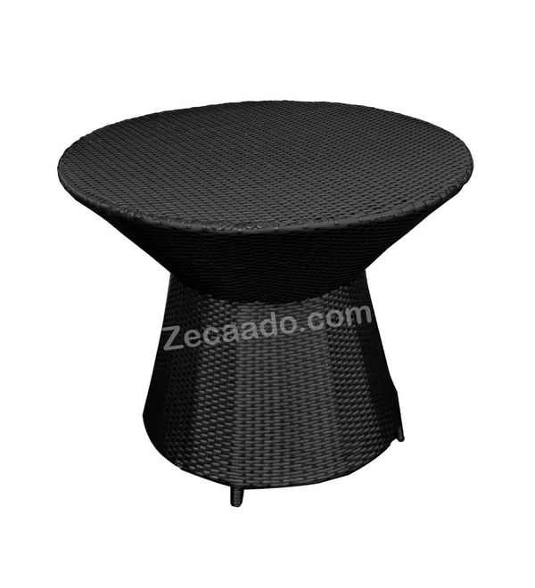 Zecado Zeus 2 Seater Patio Coffee Table Set in Black Corduroy Finish with Yellow Cushion - Black, Yellow