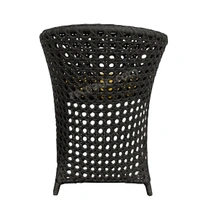 Zecado Zeus 2 Seater Patio Coffee Table Set in Black Corduroy Finish with Yellow Cushion - Black, Yellow