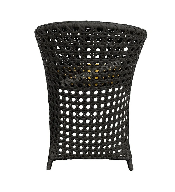 Zecado Zeus 2 Seater Patio Coffee Table Set in Black Corduroy Finish with Yellow Cushion - Black, Yellow