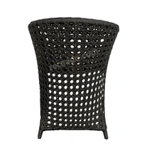 Zecado Zeus 2 Seater Patio Coffee Table Set in Black Corduroy Finish with Off-White Cushion - Black, Off-White