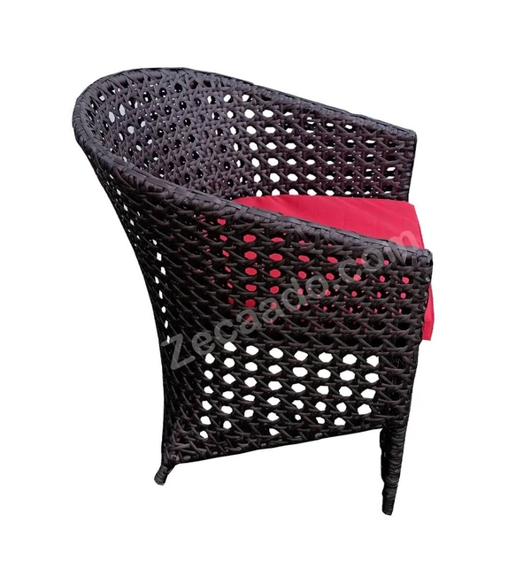 Zecado Zeus 2 Seater Patio Coffee Table Set in Brown Corduroy Finish with Red Cushion - Brown, Red