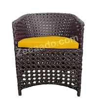 Zecado Zeus 2 Seater Patio Coffee Table Set in Brown Corduroy Finish with Yellow Cushion - Brown, Yellow